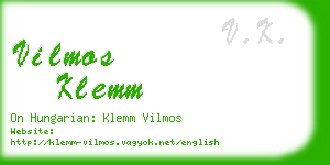 vilmos klemm business card